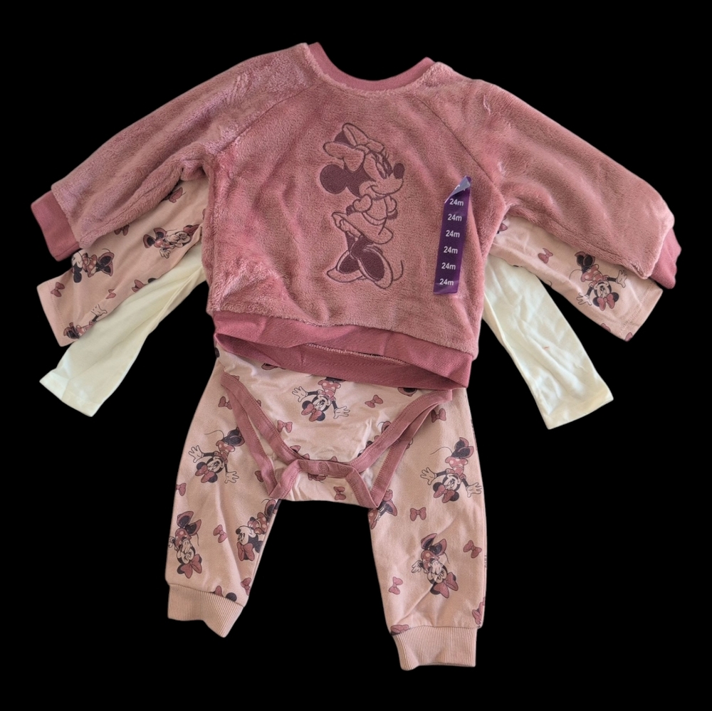 Disney Pink Minnie Mouse Baby Clothing Set 4 Pc set